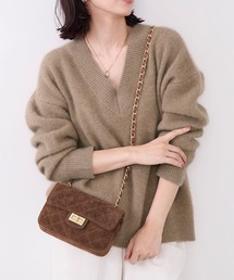【AULENTTI】キルティングスエードミニバッグ-Suede Shoulder Bag
