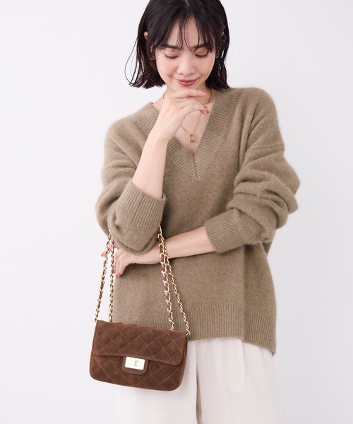 AULENTTI（オウレンティ）の「【AULENTTI】キルティングスエードミニバッグ-Suede Shoulder Bag（ショルダーバッグ・レディース・ブラウン・FREE）」の3枚目の写真