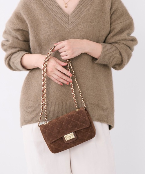 AULENTTI（オウレンティ）の「【AULENTTI】キルティングスエードミニバッグ-Suede Shoulder Bag（ショルダーバッグ・レディース・ブラウン・FREE）」の6枚目の写真