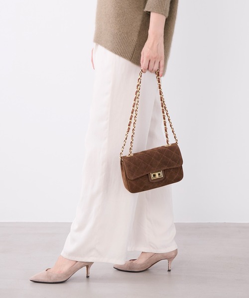 AULENTTI（オウレンティ）の「【AULENTTI】キルティングスエードミニバッグ-Suede Shoulder Bag（ショルダーバッグ・レディース・ブラウン・FREE）」の7枚目の写真