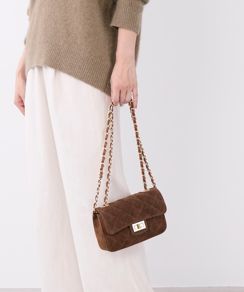 AULENTTI（オウレンティ）の「【AULENTTI】キルティングスエードミニバッグ-Suede Shoulder Bag（ショルダーバッグ・レディース・ブラウン・FREE）」の8枚目の写真