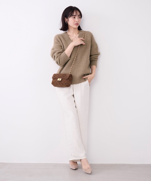 AULENTTI（オウレンティ）の「【AULENTTI】キルティングスエードミニバッグ-Suede Shoulder Bag（ショルダーバッグ・レディース・ブラウン・FREE）」の10枚目の写真