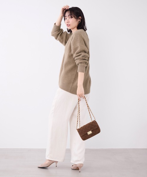 AULENTTI（オウレンティ）の「【AULENTTI】キルティングスエードミニバッグ-Suede Shoulder Bag（ショルダーバッグ・レディース・ブラウン・FREE）」の11枚目の写真