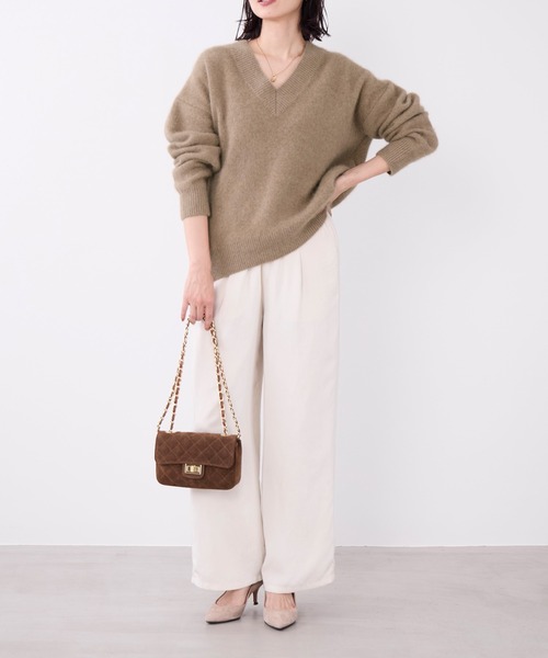 AULENTTI（オウレンティ）の「【AULENTTI】キルティングスエードミニバッグ-Suede Shoulder Bag（ショルダーバッグ・レディース・ブラウン・FREE）」の12枚目の写真