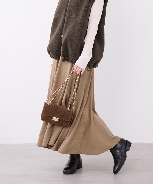 AULENTTI（オウレンティ）の「【AULENTTI】キルティングスエードミニバッグ-Suede Shoulder Bag（ショルダーバッグ・レディース・ブラウン・FREE）」の13枚目の写真