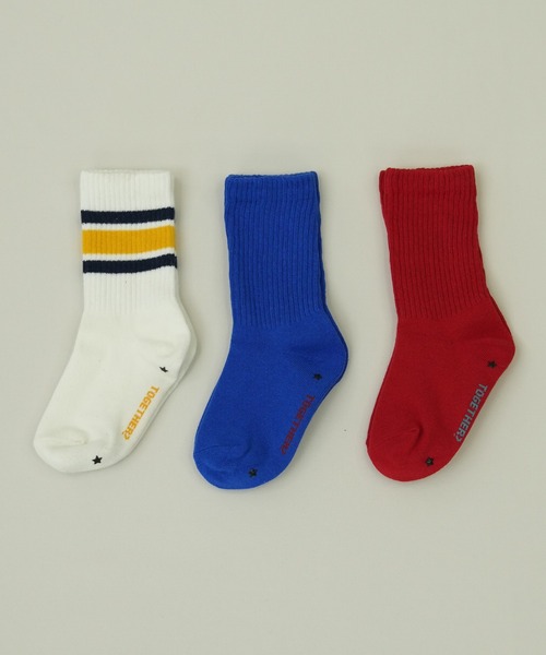 pairmanon（ペアマノン）の「【3足セット】アソートデザイン 無地&ライン ソックス（ソックス/靴下・キッズ・イエロー/ミント/パープル/ブルー/ネイビー・XS/M/S）」の5枚目の写真