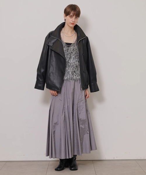 CADUNE(カデュネ)の「フェザーベスト(ニット/セーター・レディース・ホワイト/ブラックミックス/ブラウン・38)」の15枚目の写真