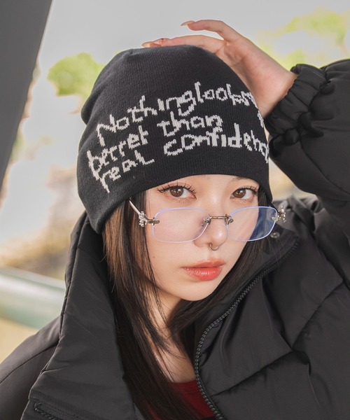 WEGO(ウィゴー)の「WEGO/ハンドライティングロゴビーニー(ニットキャップ/ビーニー・レディース・ネイビー/ブラック/オフホワイト・FREE)」の3枚目の写真