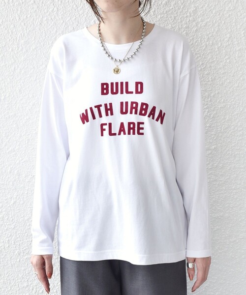 SHIPS Colors(シップス カラーズ)の「〈手洗い可能〉26AW フロッキー ロゴ TEE(ロンT)◇(Tシャツ/カットソー・レディース・レッド/オフホワイト/ダークグレー・ONE SIZE)」の8枚目の写真