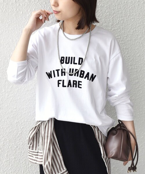 SHIPS Colors(シップス カラーズ)の「〈手洗い可能〉26AW フロッキー ロゴ TEE(ロンT)◇(Tシャツ/カットソー・レディース・レッド/オフホワイト/ダークグレー・ONE SIZE)」の12枚目の写真