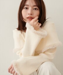 natural couture | ふわふわファーオフショル風ニット(ニット/セーター)