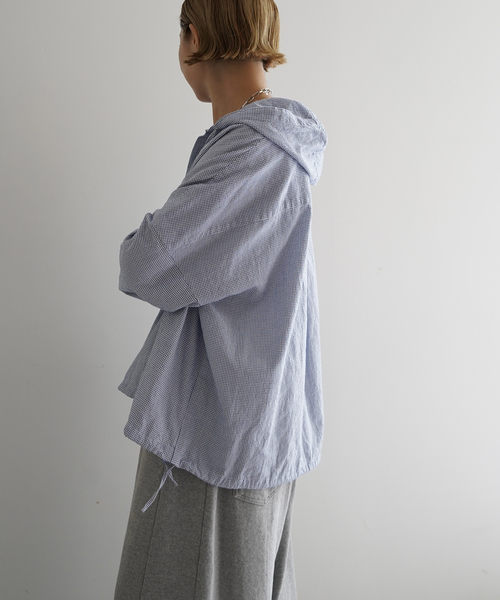 JOURNAL STANDARD LUXE(ジャーナルスタンダード ラックス)の「OX フードシャツ(シャツ/ブラウス・レディース・ネイビー/ブルー系その他/コバルトブルー・FREE)」の1枚目の写真