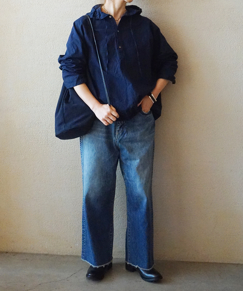JOURNAL STANDARD LUXE(ジャーナルスタンダード ラックス)の「OX フードシャツ(シャツ/ブラウス・レディース・ネイビー/ブルー系その他/コバルトブルー・FREE)」の4枚目の写真