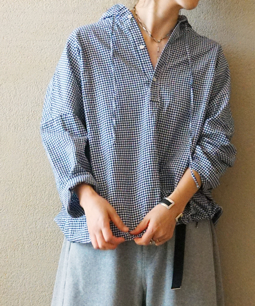 JOURNAL STANDARD LUXE(ジャーナルスタンダード ラックス)の「OX フードシャツ(シャツ/ブラウス・レディース・ネイビー/ブルー系その他/コバルトブルー・FREE)」の7枚目の写真