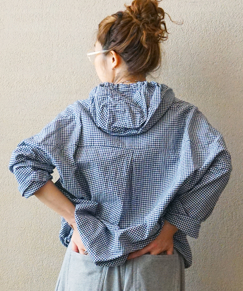 JOURNAL STANDARD LUXE(ジャーナルスタンダード ラックス)の「OX フードシャツ(シャツ/ブラウス・レディース・ネイビー/ブルー系その他/コバルトブルー・FREE)」の8枚目の写真