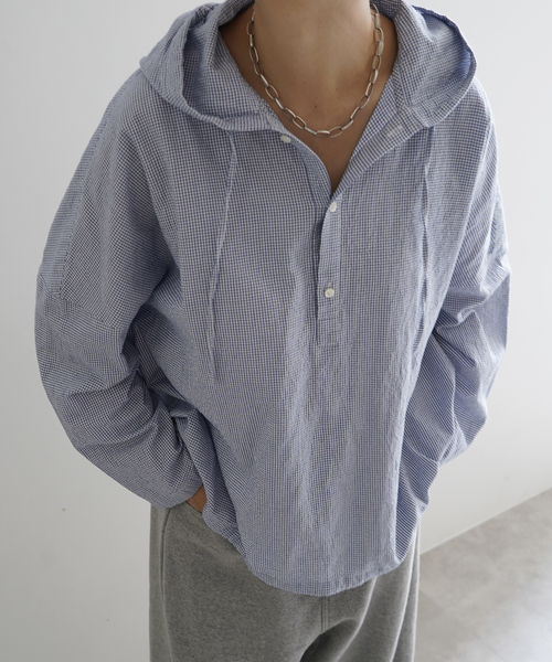 JOURNAL STANDARD LUXE(ジャーナルスタンダード ラックス)の「OX フードシャツ(シャツ/ブラウス・レディース・ネイビー/ブルー系その他/コバルトブルー・FREE)」の10枚目の写真
