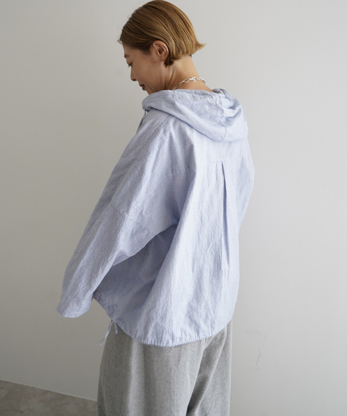 JOURNAL STANDARD LUXE(ジャーナルスタンダード ラックス)の「OX フードシャツ(シャツ/ブラウス・レディース・ネイビー/ブルー系その他/コバルトブルー・FREE)」の12枚目の写真