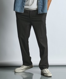 STRIPE 2TUCKS PANTS：ストライプ 2タック スラックス / ウエストゴム イージー仕様 / ストレートシルエット / キレイめ