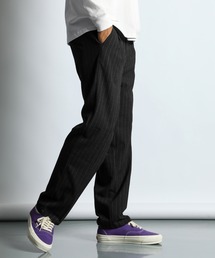 The DUFFER of ST.GEORGE | STRIPE 2TUCKS PANTS：ストライプ 2タック スラックス / ウエストゴム イージー仕様 / ストレートシルエット / キレイめ(スラックス)