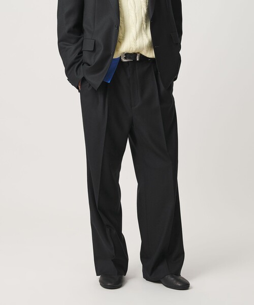 BEAUTY&YOUTH UNITED ARROWS(ビューティーアンドユースユナイテッドアローズ)の「N/SUIT サキソニー 2プリーツ ワイド スラックス(スラックス・メンズ・ブラック/ダークブラウン・M/L/S/XL)」の2枚目の写真