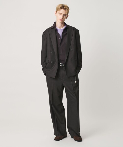 BEAUTY&YOUTH UNITED ARROWS(ビューティーアンドユースユナイテッドアローズ)の「N/SUIT サキソニー 2プリーツ ワイド スラックス(スラックス・メンズ・ブラック/ダークブラウン・M/L/S/XL)」の3枚目の写真