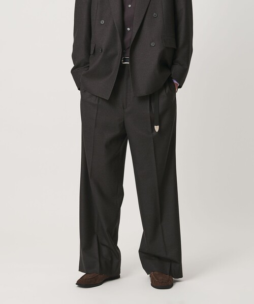 BEAUTY&YOUTH UNITED ARROWS(ビューティーアンドユースユナイテッドアローズ)の「N/SUIT サキソニー 2プリーツ ワイド スラックス(スラックス・メンズ・ブラック/ダークブラウン・M/L/S/XL)」の5枚目の写真