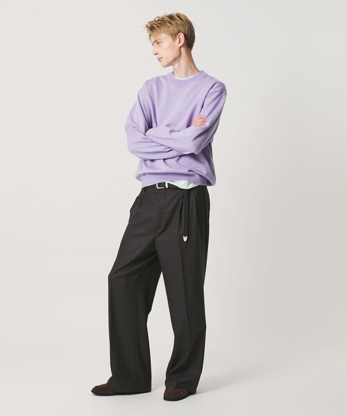 BEAUTY&YOUTH UNITED ARROWS(ビューティーアンドユースユナイテッドアローズ)の「N/SUIT サキソニー 2プリーツ ワイド スラックス(スラックス・メンズ・ブラック/ダークブラウン・M/L/S/XL)」の7枚目の写真