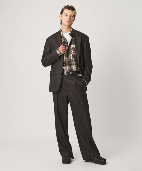 BEAUTY&YOUTH UNITED ARROWS(ビューティーアンドユースユナイテッドアローズ)の「N/SUIT サキソニー 2プリーツ ワイド スラックス(スラックス・メンズ・ブラック/ダークブラウン・M/L/S/XL)」の8枚目の写真