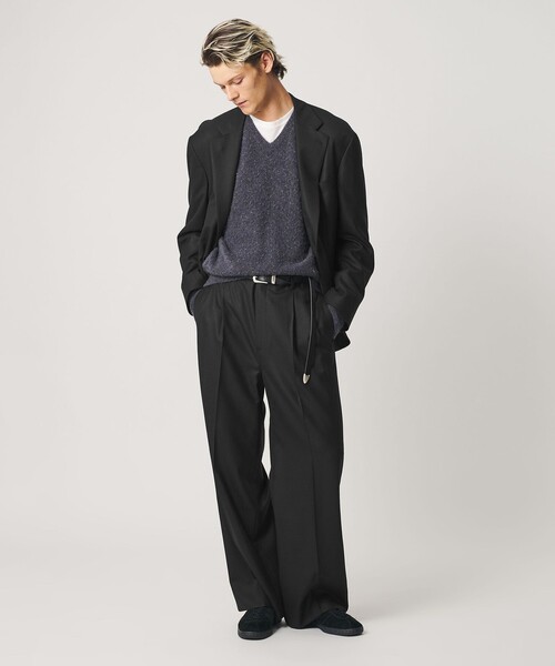 BEAUTY&YOUTH UNITED ARROWS(ビューティーアンドユースユナイテッドアローズ)の「N/SUIT サキソニー 2プリーツ ワイド スラックス(スラックス・メンズ・ブラック/ダークブラウン・M/L/S/XL)」の13枚目の写真