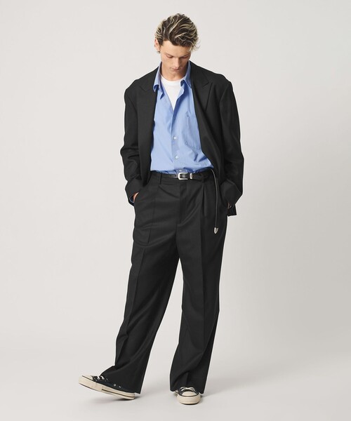 BEAUTY&YOUTH UNITED ARROWS(ビューティーアンドユースユナイテッドアローズ)の「N/SUIT サキソニー 2プリーツ ワイド スラックス(スラックス・メンズ・ブラック/ダークブラウン・M/L/S/XL)」の15枚目の写真