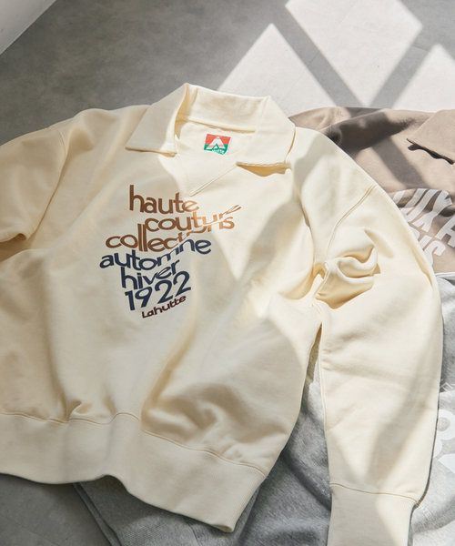 Spick & Span(スピックアンドスパン)の「《別注 / 》La Hutte / ラ・ユット 襟付きスウェット*(スウェット・レディース・ライトグレー/チョコ/アイボリー・FREE)」の4枚目の写真