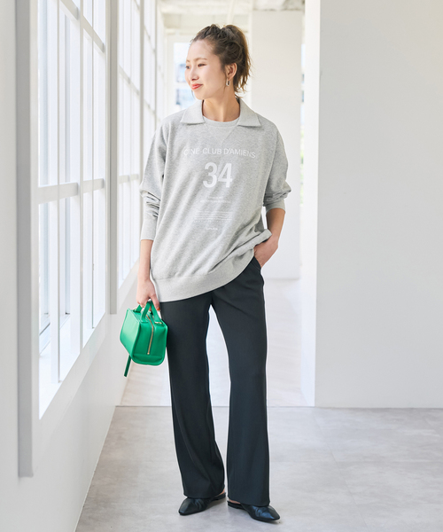Spick & Span(スピックアンドスパン)の「《別注 / 》La Hutte / ラ・ユット 襟付きスウェット*(スウェット・レディース・ライトグレー/チョコ/アイボリー・FREE)」の6枚目の写真