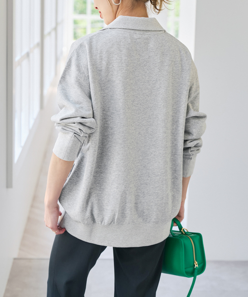 Spick & Span(スピックアンドスパン)の「《別注 / 》La Hutte / ラ・ユット 襟付きスウェット*(スウェット・レディース・ライトグレー/チョコ/アイボリー・FREE)」の12枚目の写真