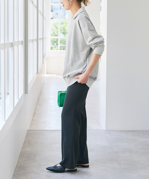 Spick & Span(スピックアンドスパン)の「《別注 / 》La Hutte / ラ・ユット 襟付きスウェット*(スウェット・レディース・ライトグレー/チョコ/アイボリー・FREE)」の15枚目の写真