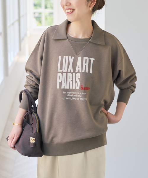 Spick & Span(スピックアンドスパン)の「《別注 / 》La Hutte / ラ・ユット 襟付きスウェット*(スウェット・レディース・ライトグレー/チョコ/アイボリー・FREE)」の5枚目の写真