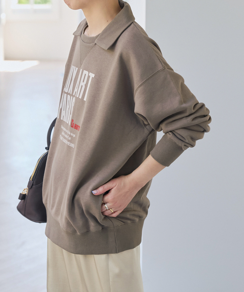 Spick & Span(スピックアンドスパン)の「《別注 / 》La Hutte / ラ・ユット 襟付きスウェット*(スウェット・レディース・ライトグレー/チョコ/アイボリー・FREE)」の16枚目の写真