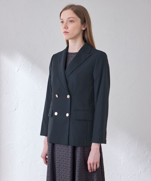 MACKINTOSH LONDON(マッキントッシュ ロンドン)の「スムースサキソニーダブルブレストジャケット(テーラードジャケット・レディース・ベージュ系その他5/ネイビー/ベージュ・38/40)」の4枚目の写真