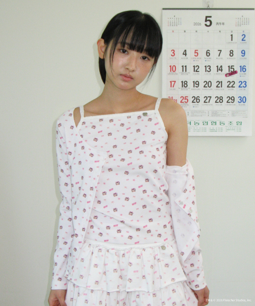 RONRON（ロンロン）の「BETTY BOOP PATTERN LACE SQUARE SLEEVELESS WHITE（Tシャツ/カットソー・レディース・その他・FREE）」の3枚目の写真