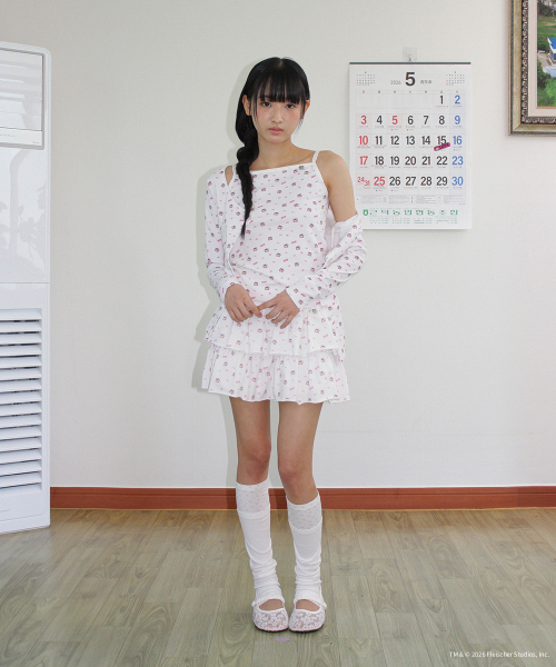 RONRON（ロンロン）の「BETTY BOOP PATTERN LACE SQUARE SLEEVELESS WHITE（Tシャツ/カットソー・レディース・その他・FREE）」の5枚目の写真