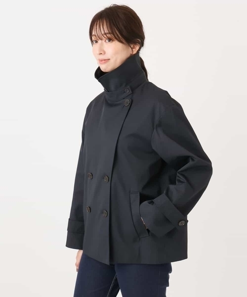 OFUON le MK(オフオンルエムケー)の「Aラインショートトレンチコート/洗える/WEB限定サイズあり(トレンチコート・レディース・ネイビー/モカ・40/38/36)」の7枚目の写真