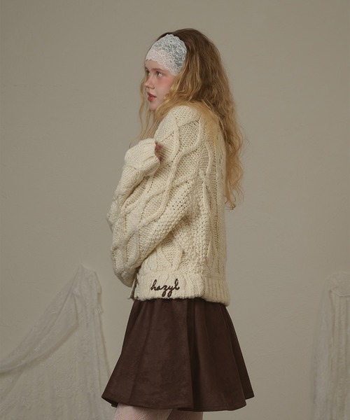 hazyl（ヘイジル）の「double button knit cardigan/ダブルボタンニットカーディガン（カーディガン/ボレロ・レディース・アイボリー/ブラウン系その他・フリー）」の16枚目の写真