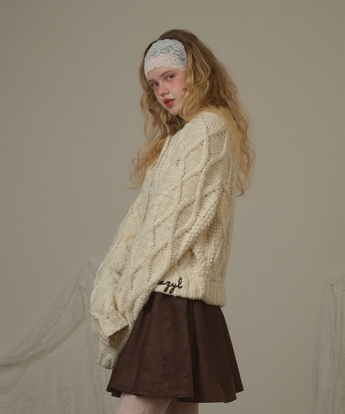 hazyl（ヘイジル）の「double button knit cardigan/ダブルボタンニットカーディガン（カーディガン/ボレロ・レディース・アイボリー/ブラウン系その他・フリー）」の17枚目の写真
