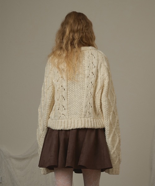 hazyl（ヘイジル）の「double button knit cardigan/ダブルボタンニットカーディガン（カーディガン/ボレロ・レディース・アイボリー/ブラウン系その他・フリー）」の18枚目の写真