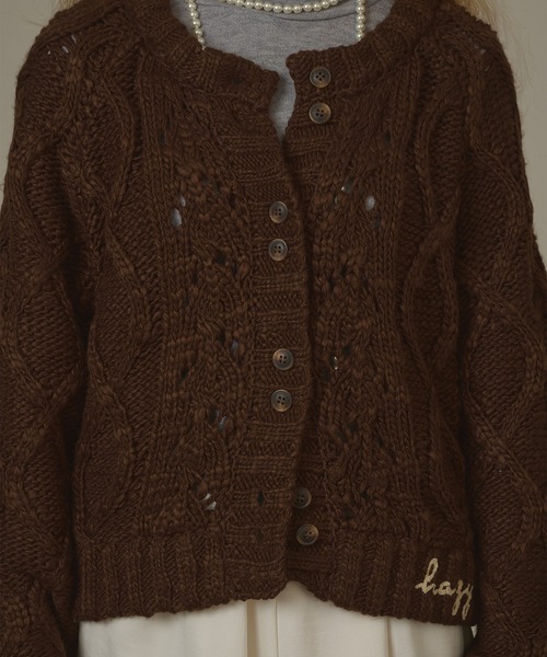 hazyl（ヘイジル）の「double button knit cardigan/ダブルボタンニットカーディガン（カーディガン/ボレロ・レディース・アイボリー/ブラウン系その他・フリー）」の22枚目の写真