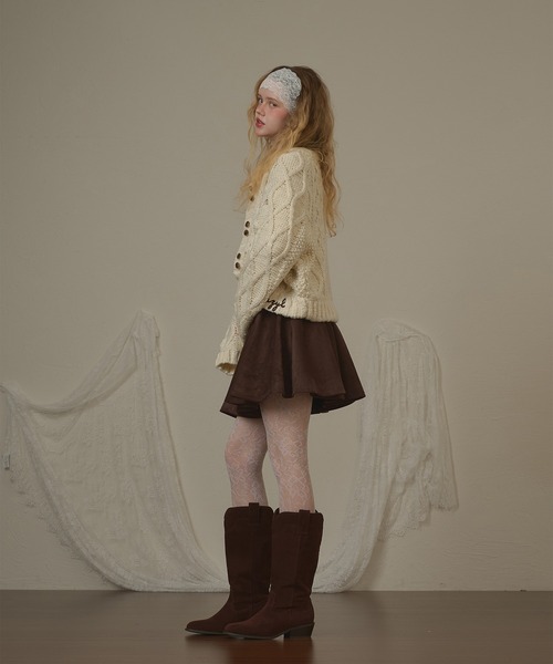 hazyl（ヘイジル）の「double button knit cardigan/ダブルボタンニットカーディガン（カーディガン/ボレロ・レディース・アイボリー/ブラウン系その他・フリー）」の7枚目の写真