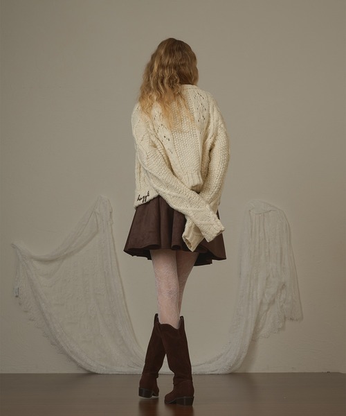 hazyl（ヘイジル）の「double button knit cardigan/ダブルボタンニットカーディガン（カーディガン/ボレロ・レディース・アイボリー/ブラウン系その他・フリー）」の8枚目の写真