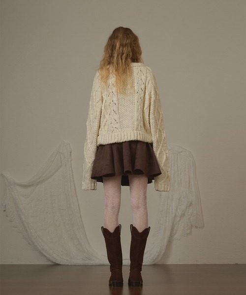 hazyl（ヘイジル）の「double button knit cardigan/ダブルボタンニットカーディガン（カーディガン/ボレロ・レディース・アイボリー/ブラウン系その他・フリー）」の9枚目の写真