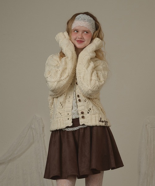 hazyl（ヘイジル）の「double button knit cardigan/ダブルボタンニットカーディガン（カーディガン/ボレロ・レディース・アイボリー/ブラウン系その他・フリー）」の12枚目の写真