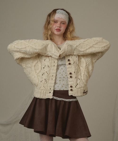 hazyl（ヘイジル）の「double button knit cardigan/ダブルボタンニットカーディガン（カーディガン/ボレロ・レディース・アイボリー/ブラウン系その他・フリー）」の13枚目の写真