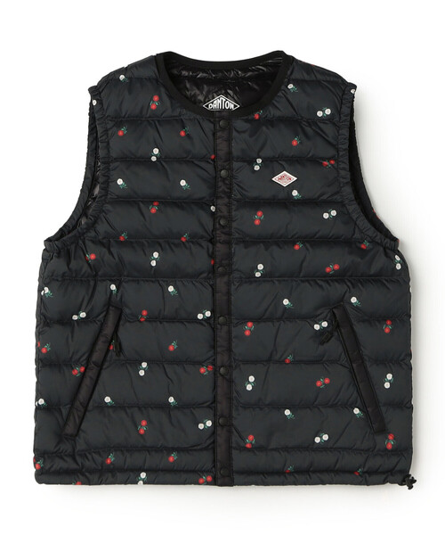 DANTON(ダントン)の「Women's Crewneck Inner Down Vest - Flower Print(ダウンベスト・レディース・ブラック系その他・S/M/XS)」の10枚目の写真